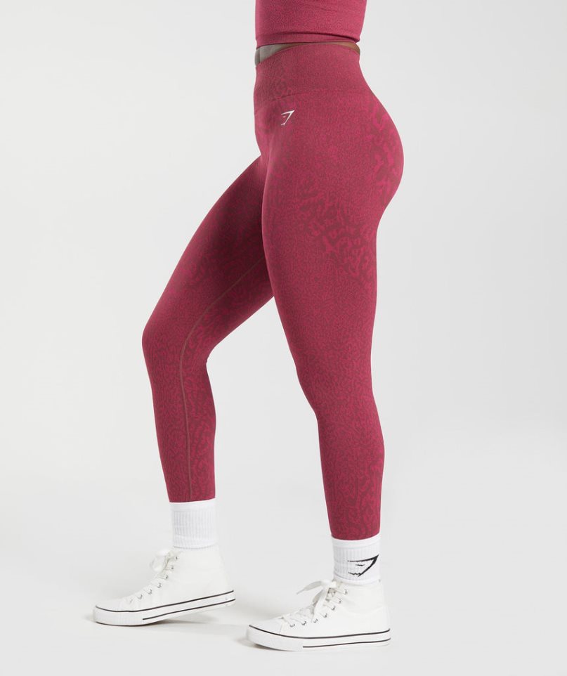 Legginsy Gymshark Adapt Animal Seamless Damskie Czerwone | PL 591YKC